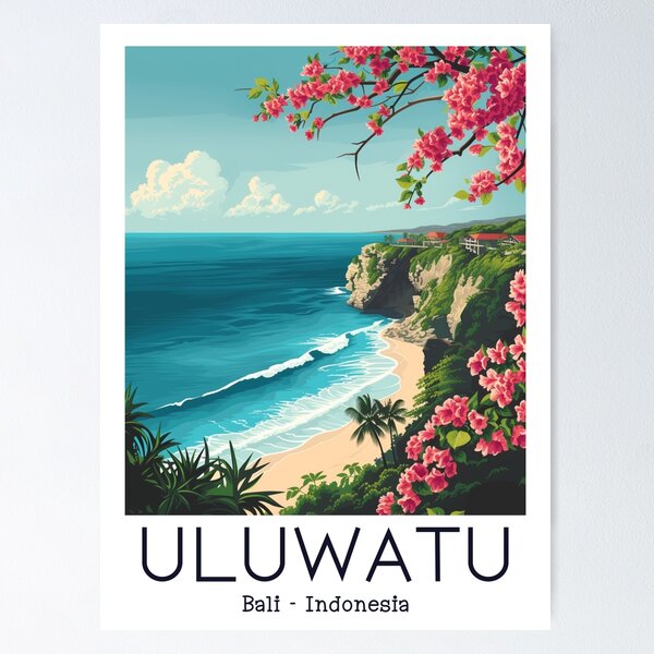 Item preview, A Vintage Travel Illustration of Uluwatu - Bali - Indonesia designed and sold by GoodOldVintage.