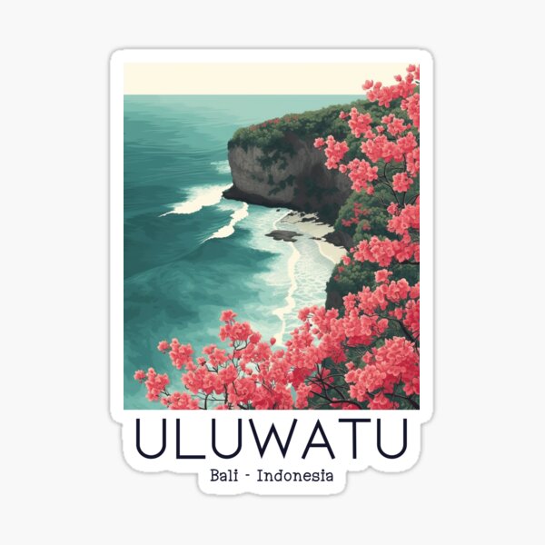 Aperçu de l'œuvre Une illustration de voyage vintage d'Uluwatu - Bali - Indonésie créée et vendue par GoodOldVintage.