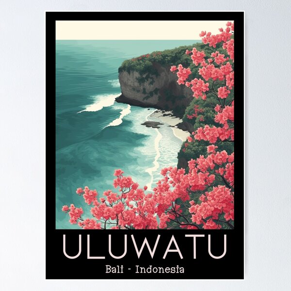 Aperçu de l'œuvre Une illustration de voyage vintage d'Uluwatu - Bali - Indonésie créée et vendue par GoodOldVintage.