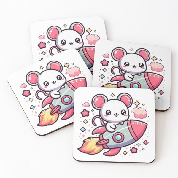Item preview, Cute mouse flying on rocket  designed and sold by Culmika.