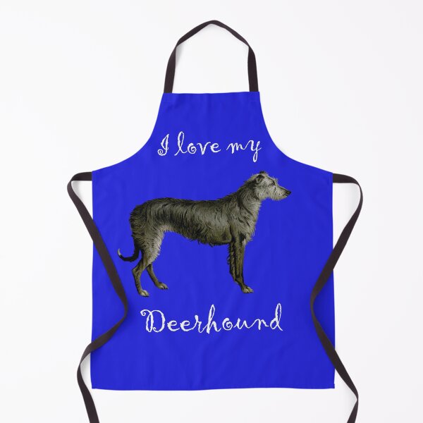 Item preview, I love my Deerhound with vintage chromolithograph from Vero Kemball Shaw's (1881) The Illustrated Book of the Dog - white text designed and sold by ElegantTeaTime.