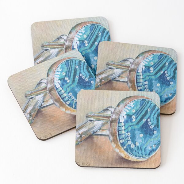 Item preview, Gold Cufflink with Circuitboard designed and sold by Ann Menezies.