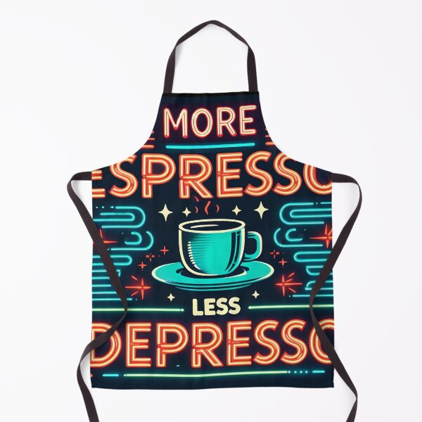 Artikelvorschau, Mehr Expresso, weniger Depresso, Typografie, Retro entworfen und verkauft von maxmaj.