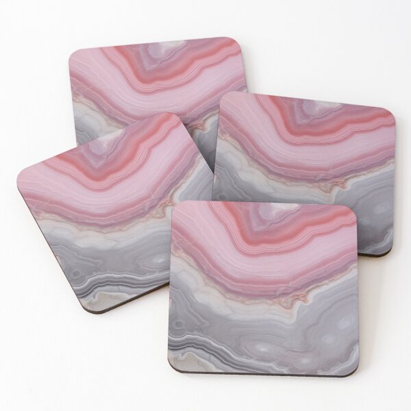 Item preview, Abstract Art Pink Grey Agate Design Nature Print  designed and sold by fluffstuffgifts.