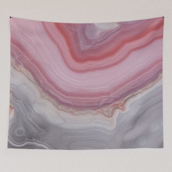 Item preview, Abstract Art Pink Grey Agate Design Nature Print  designed and sold by fluffstuffgifts.