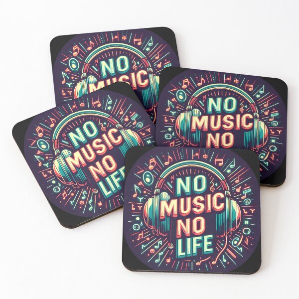 Item preview, No Music No Life, typography, headphone designed and sold by maxmaj.