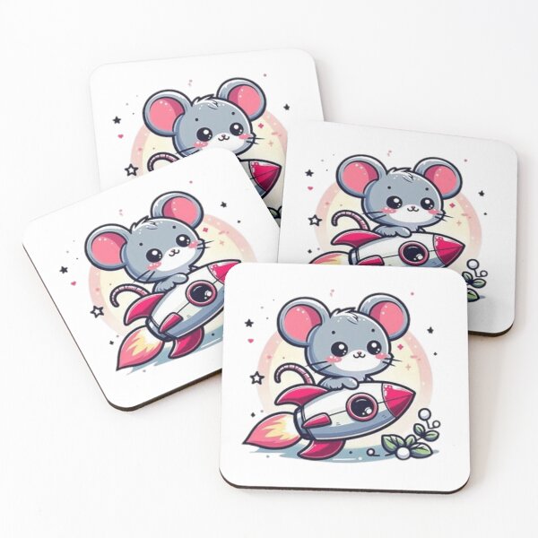 Item preview, Cute mouse flying on rocket  designed and sold by Culmika.