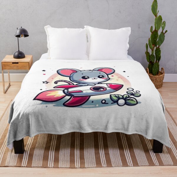 Item preview, Cute mouse flying on rocket designed and sold by Culmika.