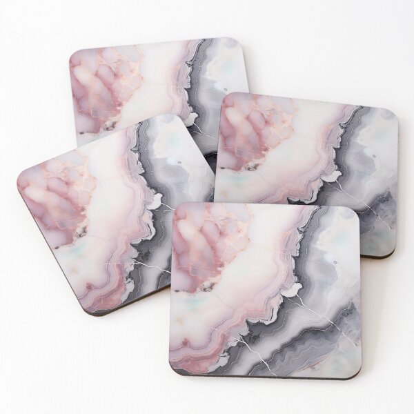 Item preview, Abstract Art Pink Grey Agate Design Nature Print  designed and sold by fluffstuffgifts.
