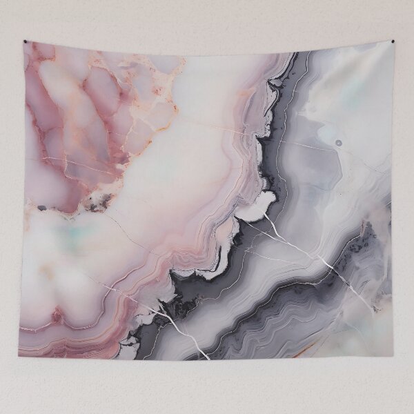 Item preview, Abstract Art Pink Grey Agate Design Nature Print  designed and sold by fluffstuffgifts.