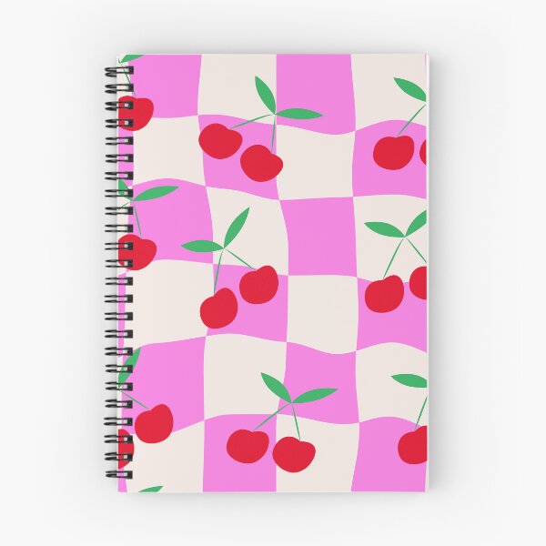 Item preview, Checkered Cherries on Pink and White Warped Checkerboards  designed and sold by Yasminepatterns .
