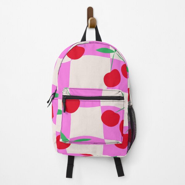 Item preview, Checkered Cherries on Pink and White Warped Checkerboards designed and sold by Yasminepatterns .