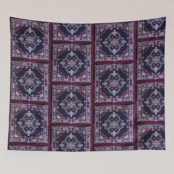 Item preview, Burgendy blue rug designed and sold by melridger.