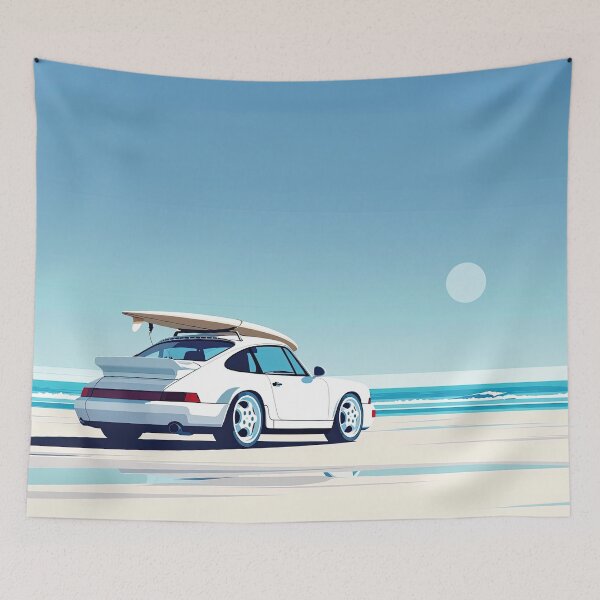 Item preview, Porsche 993 surfing at the beach designed and sold by blackdogshop.
