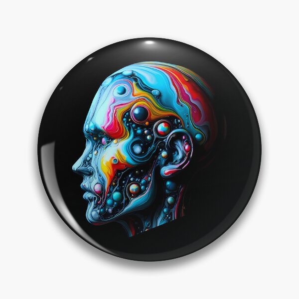 Item preview, Head in colored abstract fluid art designed and sold by AD-Digital-Art.