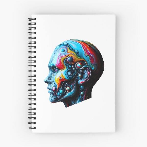 Item preview, Head in colored abstract fluid art designed and sold by AD-Digital-Art.