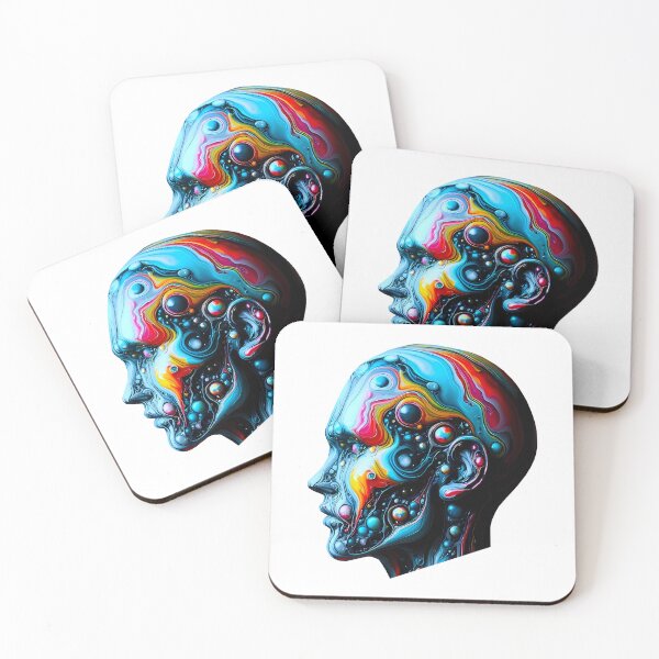 Item preview, Head in colored abstract fluid art designed and sold by AD-Digital-Art.
