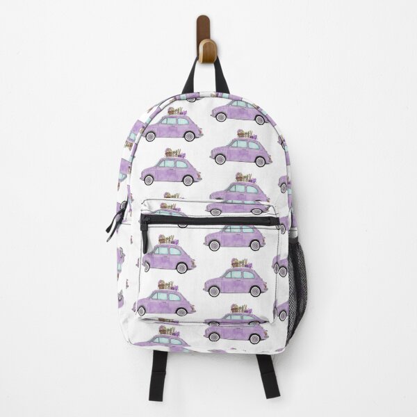 Item preview, Purple Retro Fiat 500 with Easter Bunny and Eggs designed and sold by portosabbia.