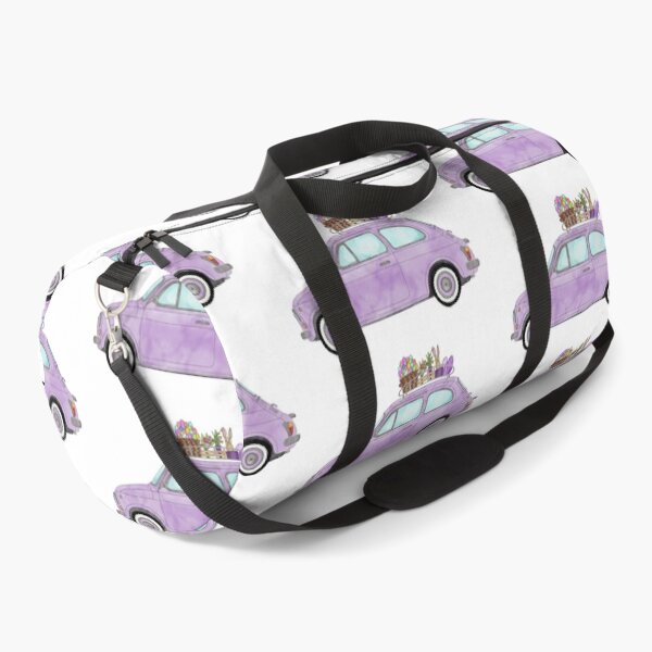 Item preview, Purple Retro Fiat 500 with Easter Bunny and Eggs designed and sold by portosabbia.