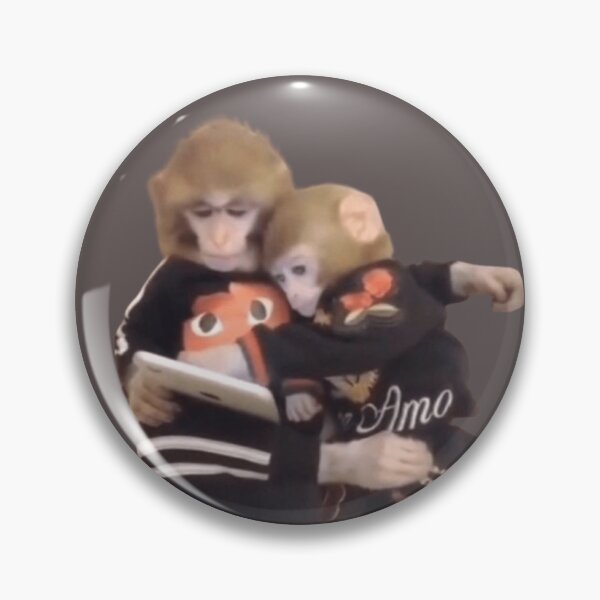 Item preview, two monkeys using an ipad meme designed and sold by monkey zone.