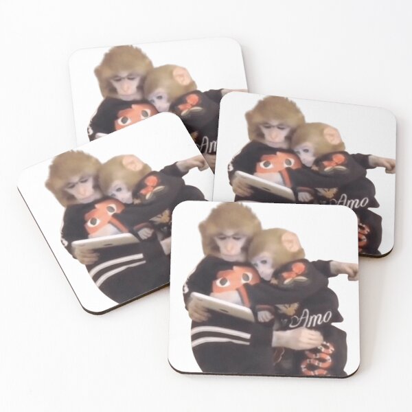 Item preview, two monkeys using an ipad meme designed and sold by monkey zone.