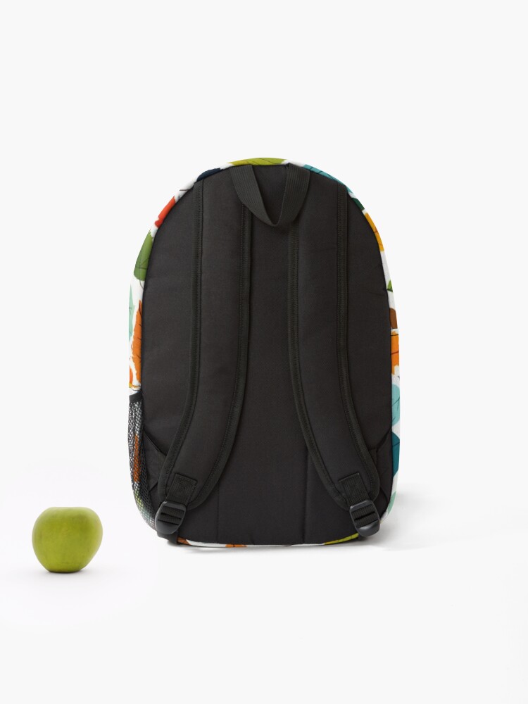Thumbnail 2 of 3, Backpack, Abstract Colorful Fall Leaf Pattern designed and sold by calibrit.