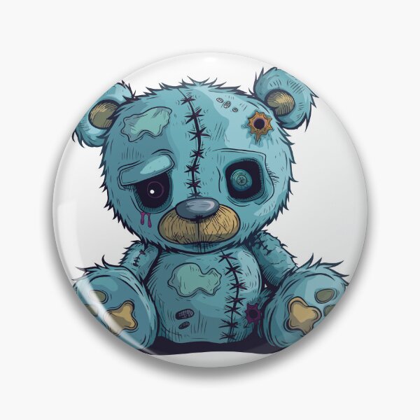 Item preview, Blue Zombie Teddy Bear for Goth Kids - Unique Plush, Quirky Gift, Adorable Undead designed and sold by Dimokaya Clothing Co..