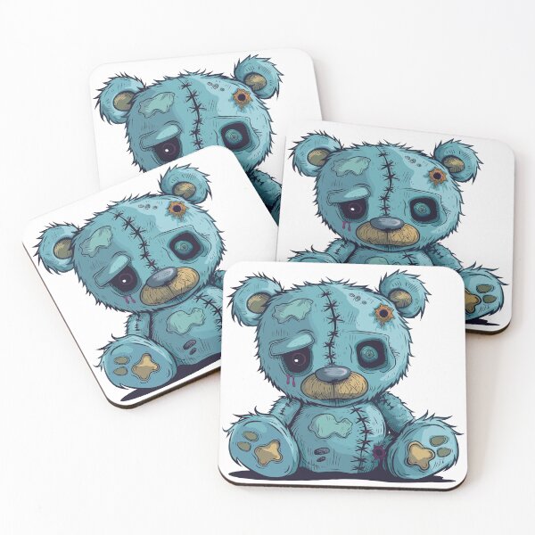 Item preview, Blue Zombie Teddy Bear for Goth Kids - Unique Plush, Quirky Gift, Adorable Undead designed and sold by Dimokaya Clothing Co..