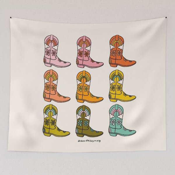 Item preview, Rainbow Cowboy Boots designed and sold by doodlebymeg.
