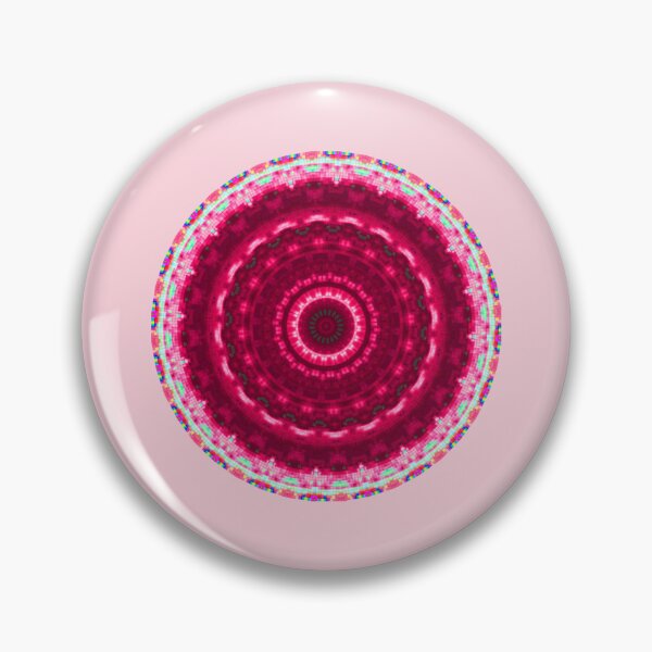 Item preview, Red and Pink Tiled Round Abstract Mandala Print designed and sold by kattakitty.
