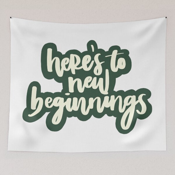 Item preview, here's to new beginnings green designed and sold by irissletters.