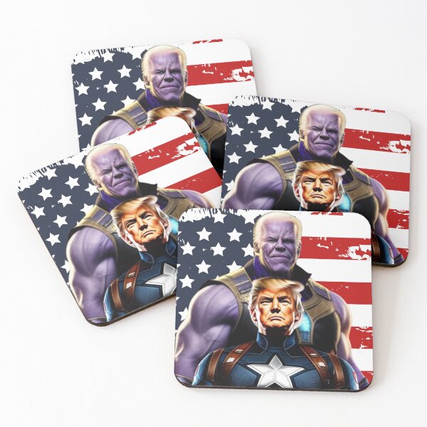 Item preview, Captain Donald Trump VS Thanos Biden #14 Trumps New America designed and sold by CaptainTrump.