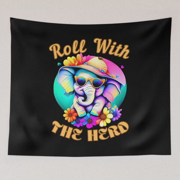 Item preview, Roll With The Herd. funny elephant designed and sold by ElephantVibes.