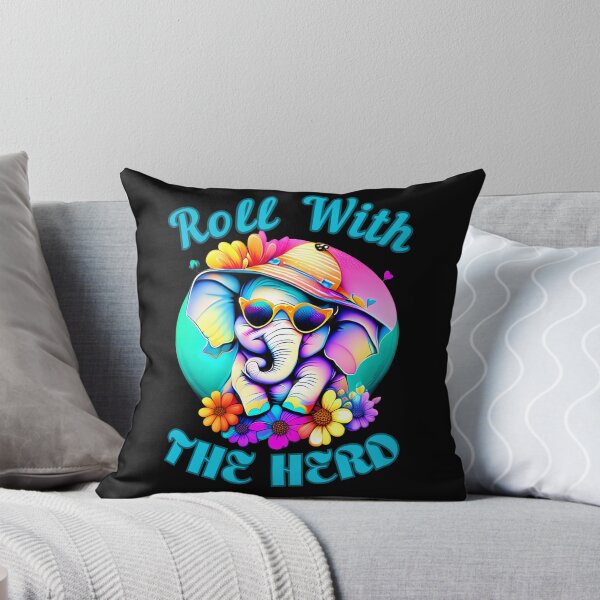 Item preview, Roll With The Herd. colorful elephant designed and sold by ElephantVibes.