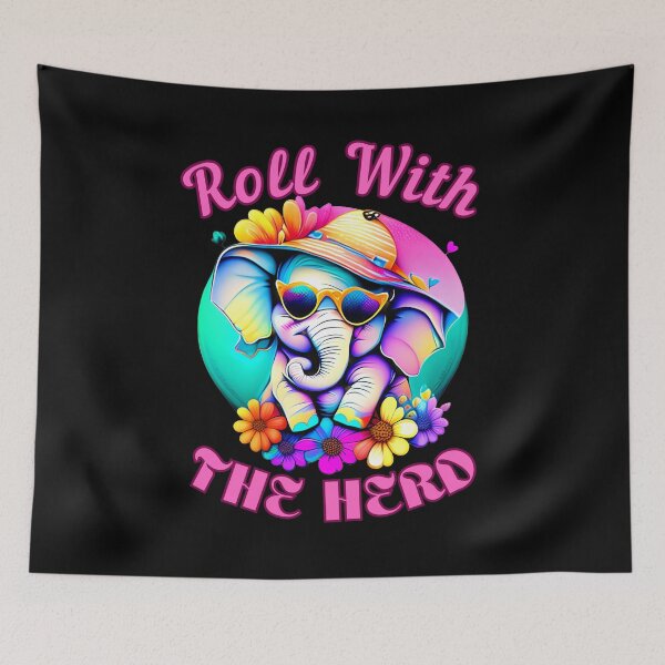 Item preview, Roll With The Herd. elephant face designed and sold by ElephantVibes.