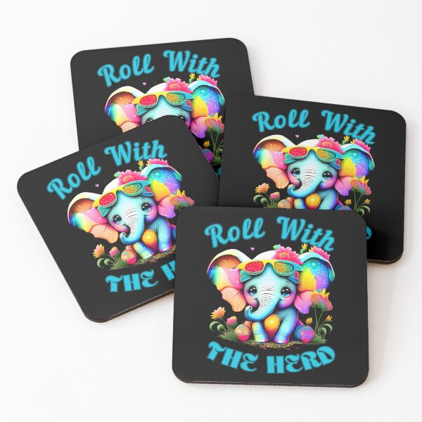 Item preview, Roll With The Herd. happy elephant designed and sold by ElephantVibes.