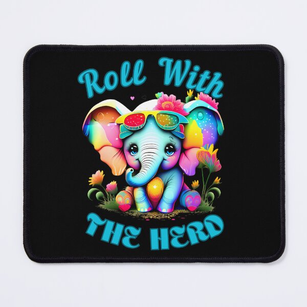 Item preview, Roll With The Herd. happy elephant designed and sold by ElephantVibes.