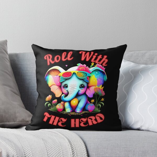 Item preview, Roll With The Herd. elephant saying designed and sold by ElephantVibes.