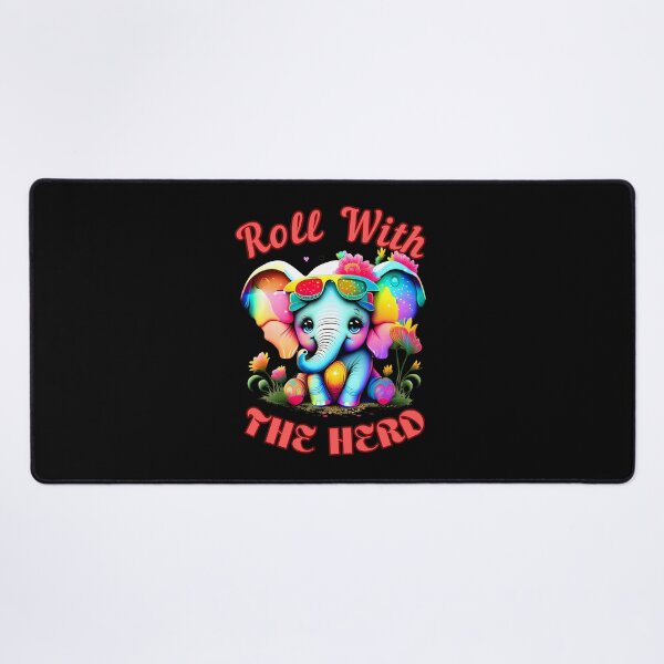 Item preview, Roll With The Herd. elephant saying designed and sold by ElephantVibes.