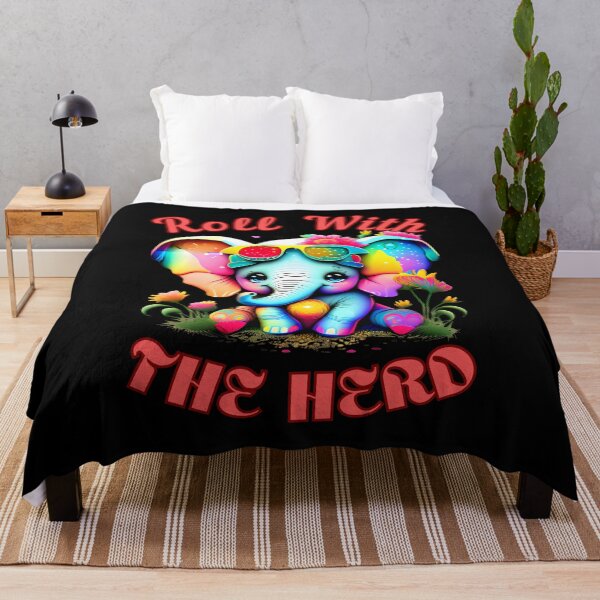Item preview, Roll With The Herd. elephant saying designed and sold by ElephantVibes.