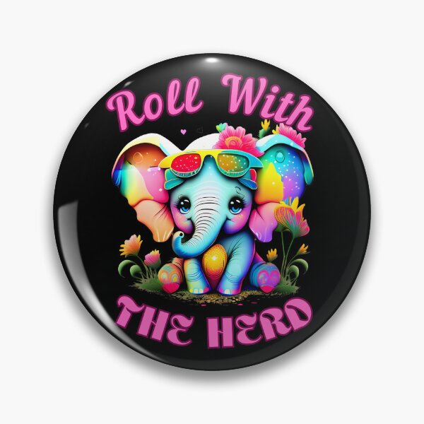 Item preview, Roll With The Herd. elephant quote designed and sold by ElephantVibes.