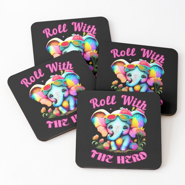 Item preview, Roll With The Herd. elephant quote designed and sold by ElephantVibes.