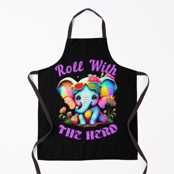 Item preview, Roll With The Herd elephant quote designed and sold by ElephantVibes.