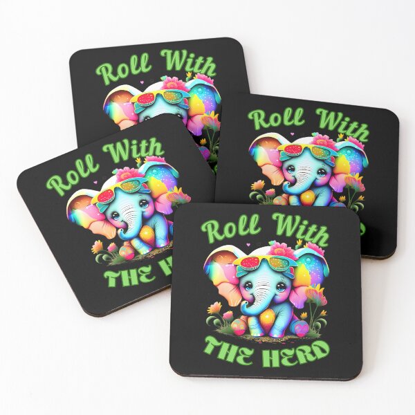 Item preview, Roll With The Herd Flower elephant designed and sold by ElephantVibes.