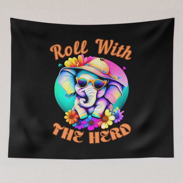 Item preview, Roll With The Herd. surreal elephant designed and sold by ElephantVibes.