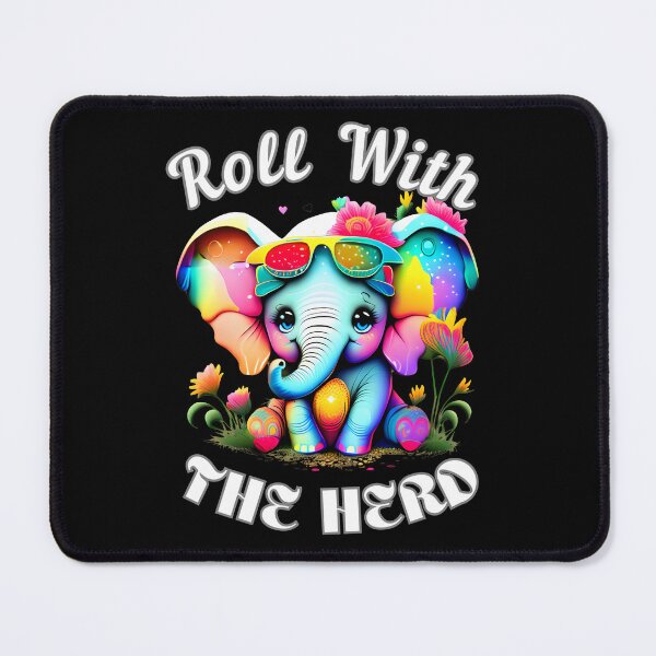 Item preview, Roll With The Herd. watercolor elephant designed and sold by ElephantVibes.