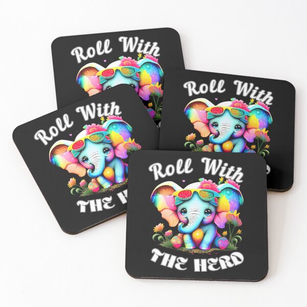 Item preview, Roll With The Herd. watercolor elephant designed and sold by ElephantVibes.