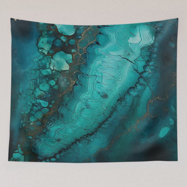Item preview, Abstract Art Blue Turquoise Stone Design Nature Print  designed and sold by fluffstuffgifts.