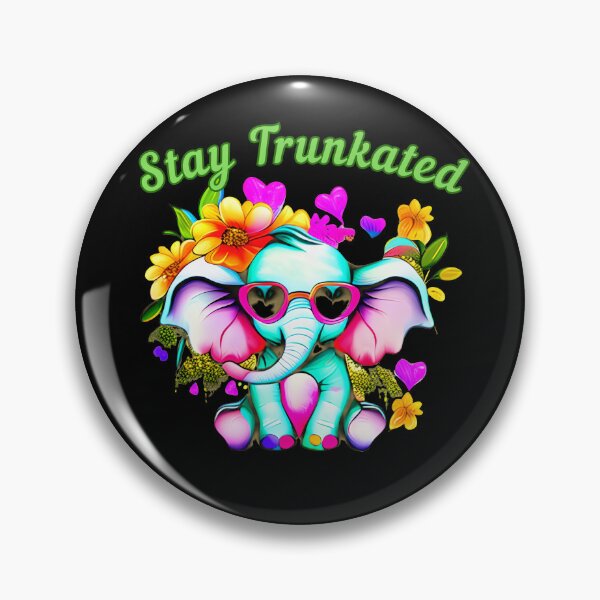 Item preview, Stay Trunkated Flower elephant designed and sold by ElephantVibes.