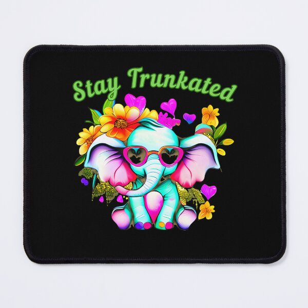 Item preview, Stay Trunkated Flower elephant designed and sold by ElephantVibes.